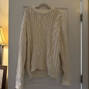 GAP Oversized Cream Cable Knit Sweater